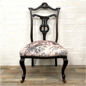 Victorian Ebonised Salon Chair