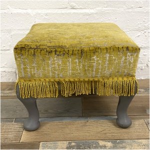 Small Square Antique Footstool