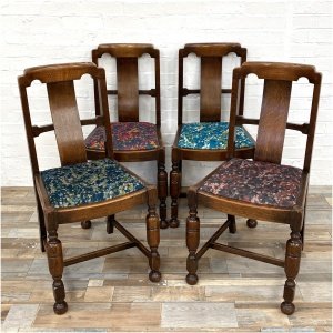 Set Of Vintage Oak Dining Chairs