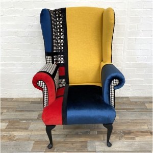 Mid Century Mondrian Wingback Armchair