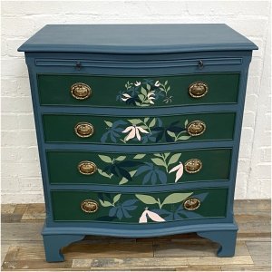 Vintage Bow Fronted Chest Of Drawers